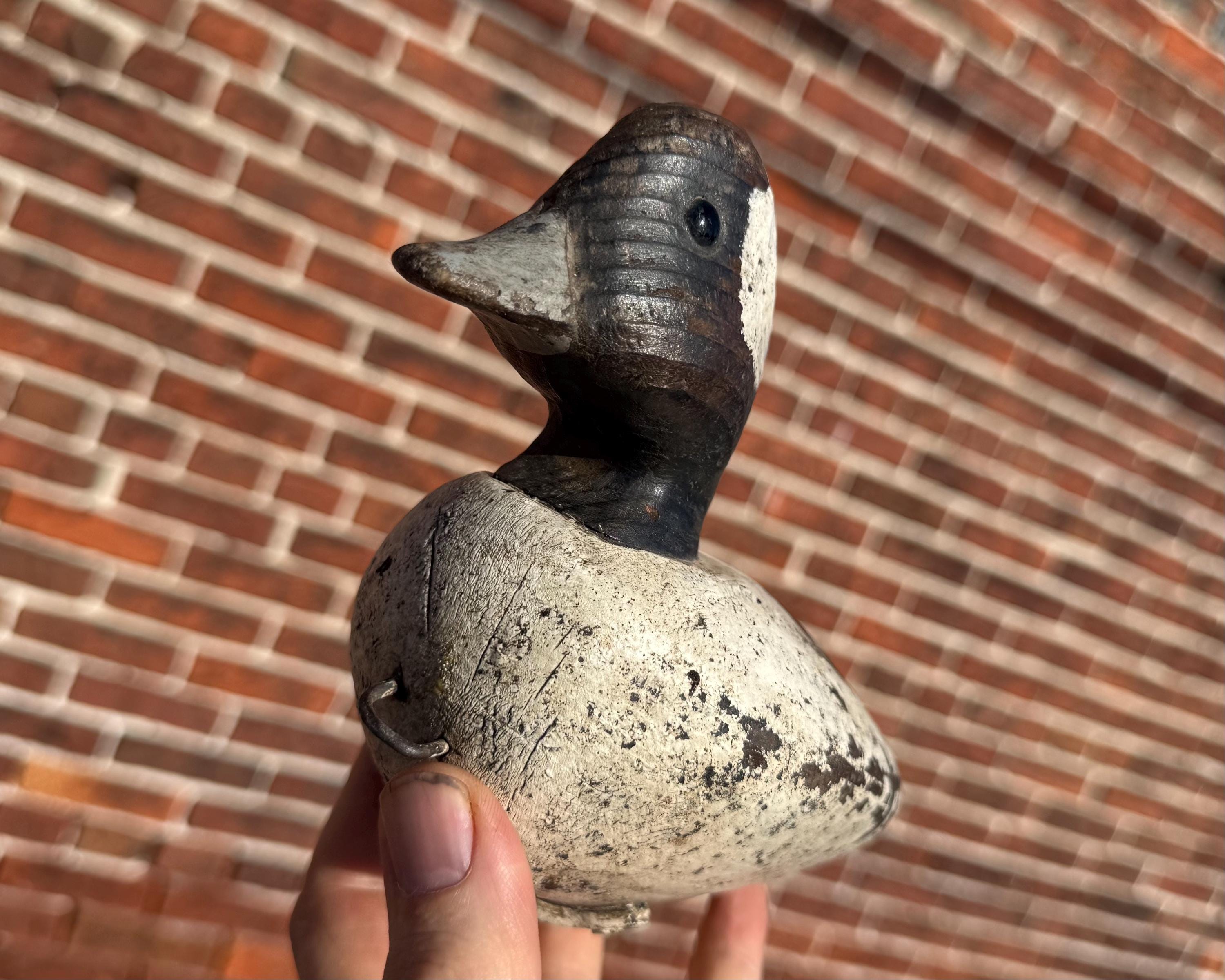 Vintage Duck Decoy: Hand Carved Folk Art by Captain Norman Scott