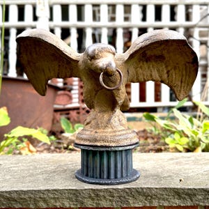 Antique Cast Iron Eagle Finial, EXTRA LARGE 30 Lbs Vintage Spread Eagle Sculpture, Eagle Statue, Patriotic Home Decor, Railroad Train Eagle