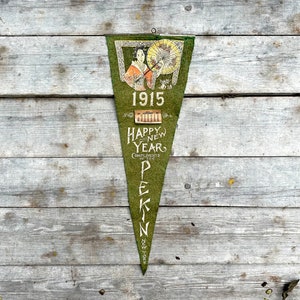 Vintage 1915 NYC Chinese Restaurant Pennant: The Pekin Advertising