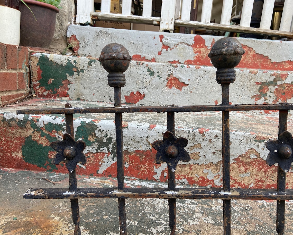 Antique Fence Garden Gate Wrought Iron Fence Section Garden Etsy
