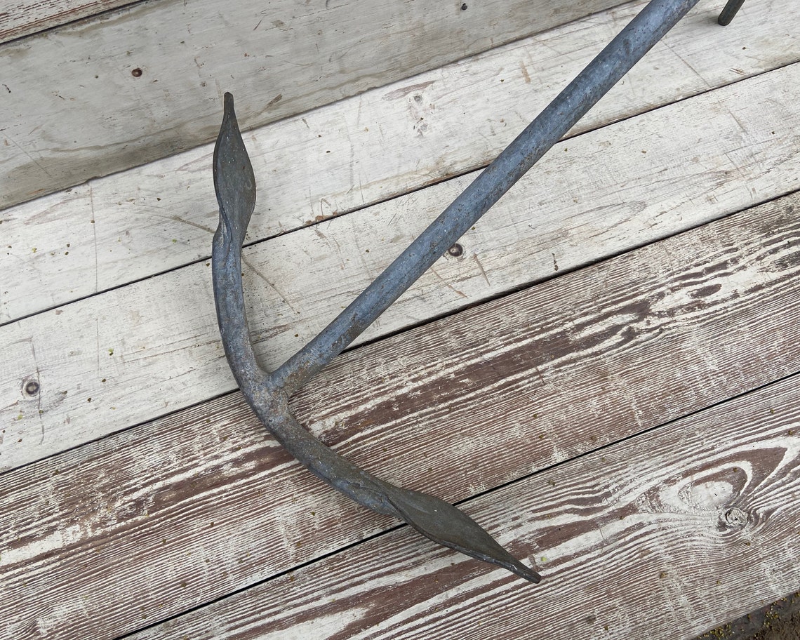 Vintage Anchor Large Cast Iron Anchor Ship Anchor Nautical Etsy