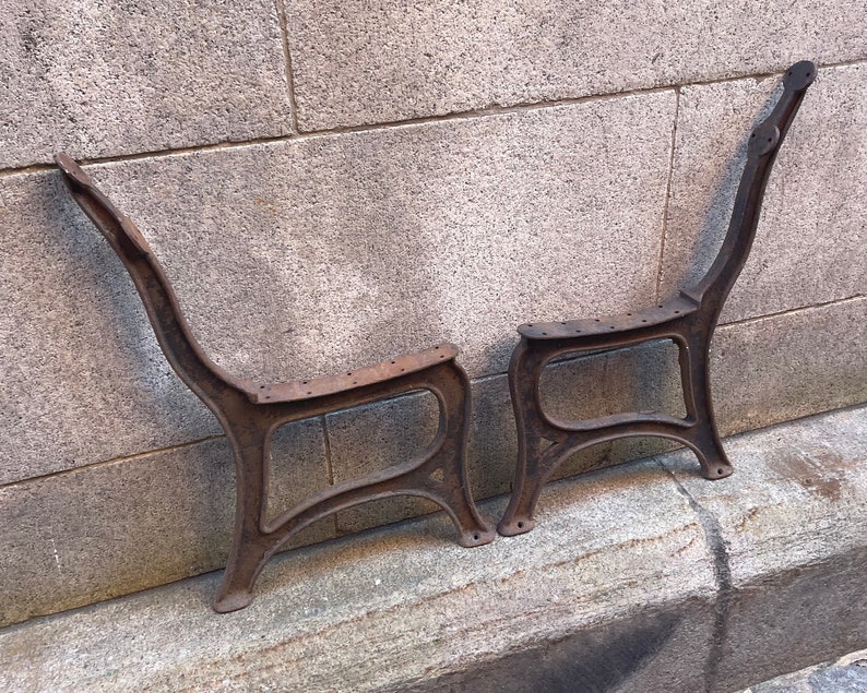 Antique Cast Iron Bench Legs Train Station Bench Ends Large Etsy