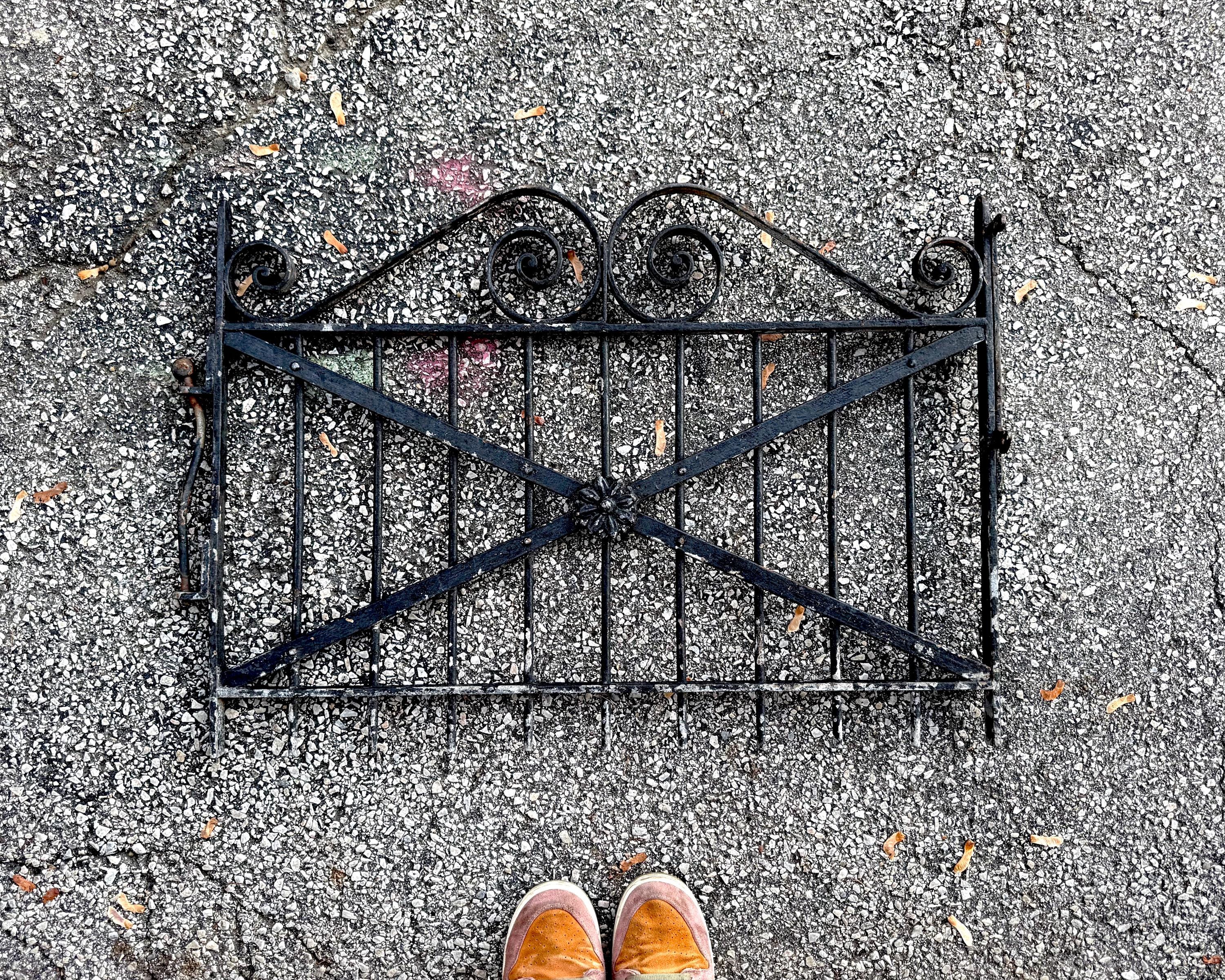 Antique Garden Fence, Cast Iron Gate, Victorian Metal Heart Fence