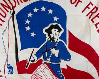 ヴィンテージ 1776 百周年記念旗：アメリカのドラマー兵士の旗（3