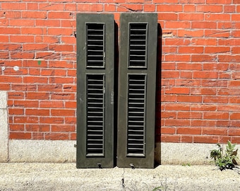 Antique Victorian Shutter Doors: Rustic Farmhouse Decor (49'' x 12'')