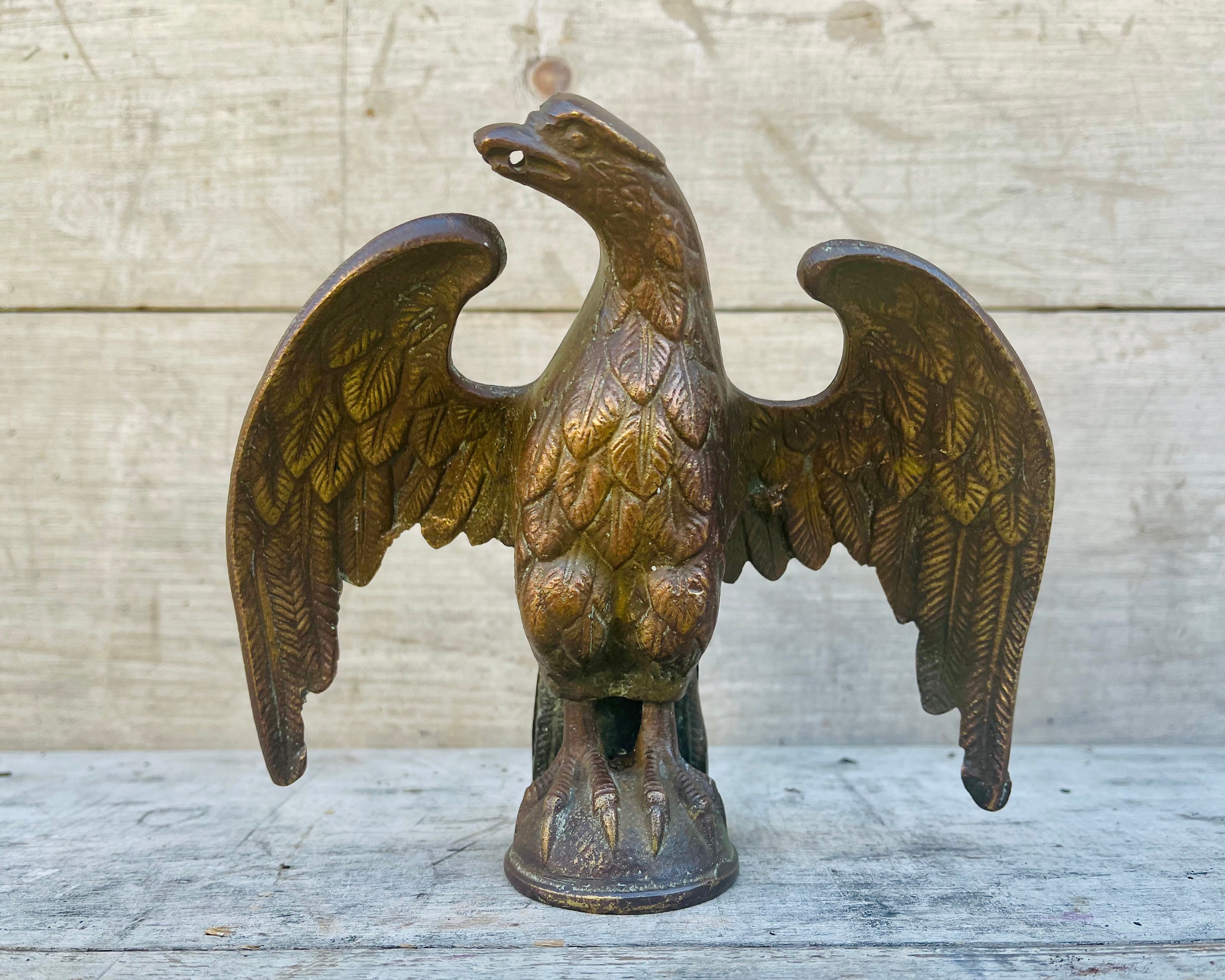 Antique Bronze Eagle Flag Pole Topper Finial Civil War Eagle Etsy