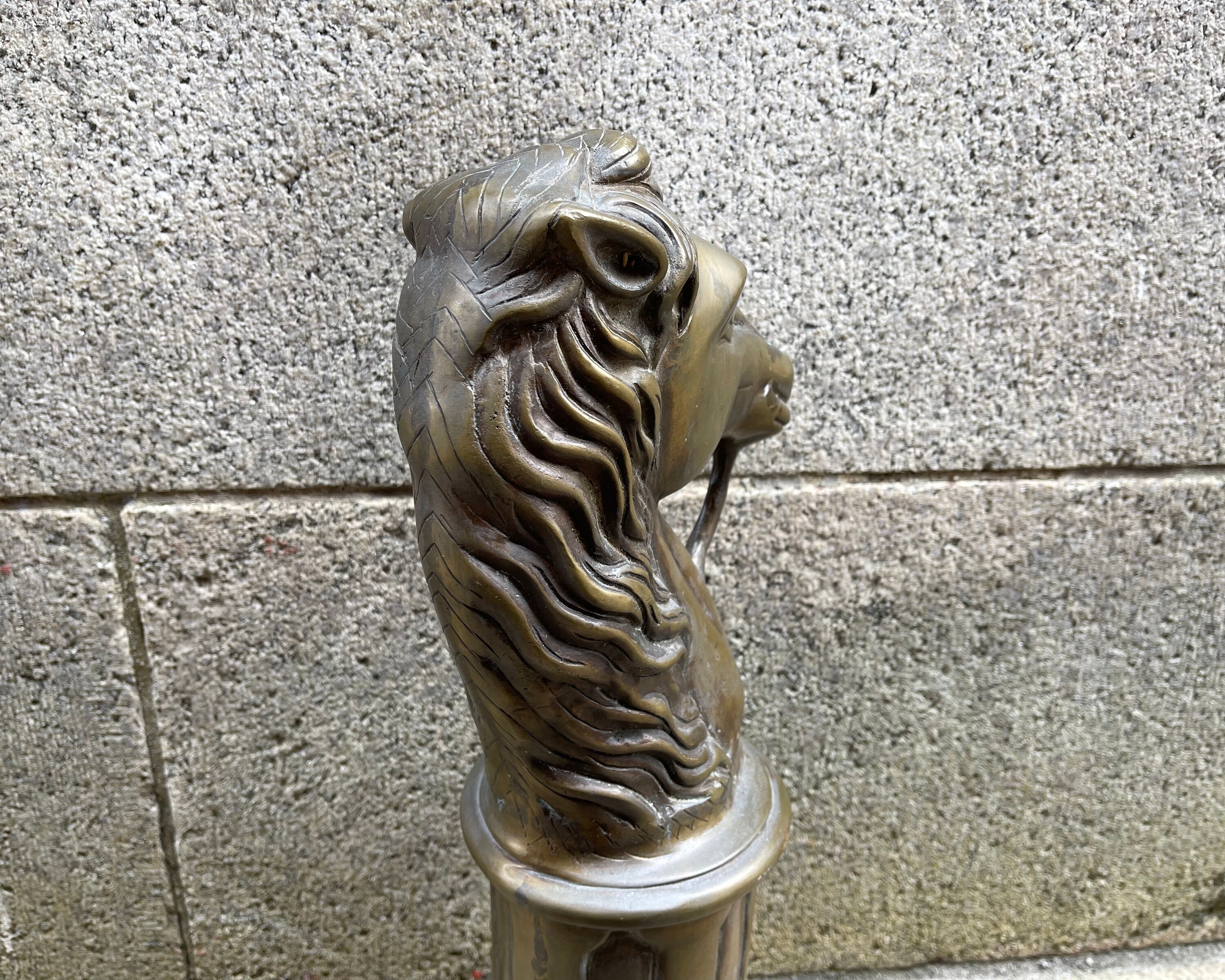 Vintage Horse Head Statue Hitching Post Large Tall Brass Etsy