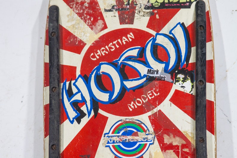 Old School Skateboard Vintage Sims Christian Hosoi Rising Sun Board Gull Wing Trucks Kryptonics Wheels ORIGINAL RARE Holy Grail Wall Hanger image 2