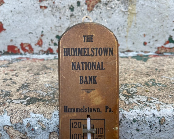Antique Hummelstown National Bank PA Wooden Advertising