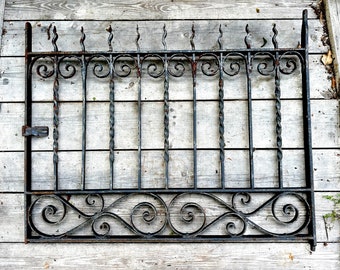 Antique Wrought Iron Gate: Ornate Victorian Architectural Salvage