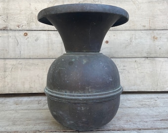 Antique Spittoon LARGE Brass Signed Farberware Circa 1910 Spittoon Bar breweriana Rustic Home Decor Vintage Weighted Pot Flower Pot Planter