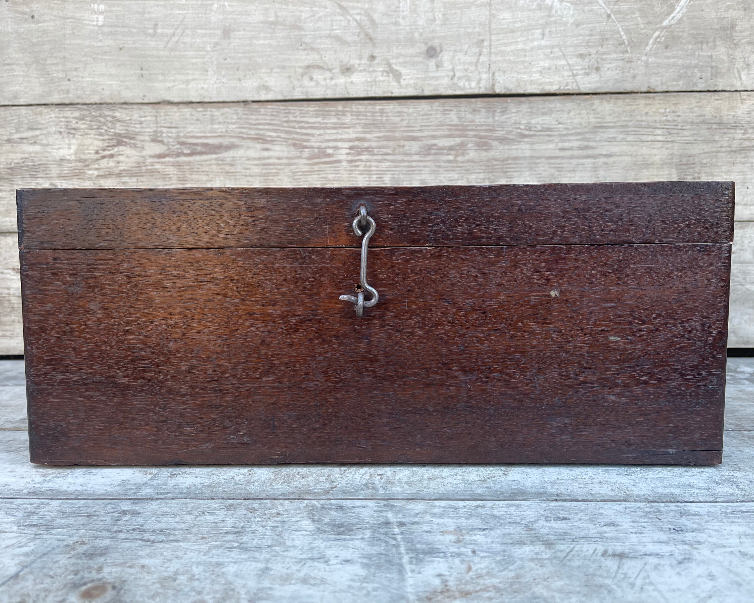 Vintage Wooden Box With Latch Wood Latch Box Storage Box Etsy