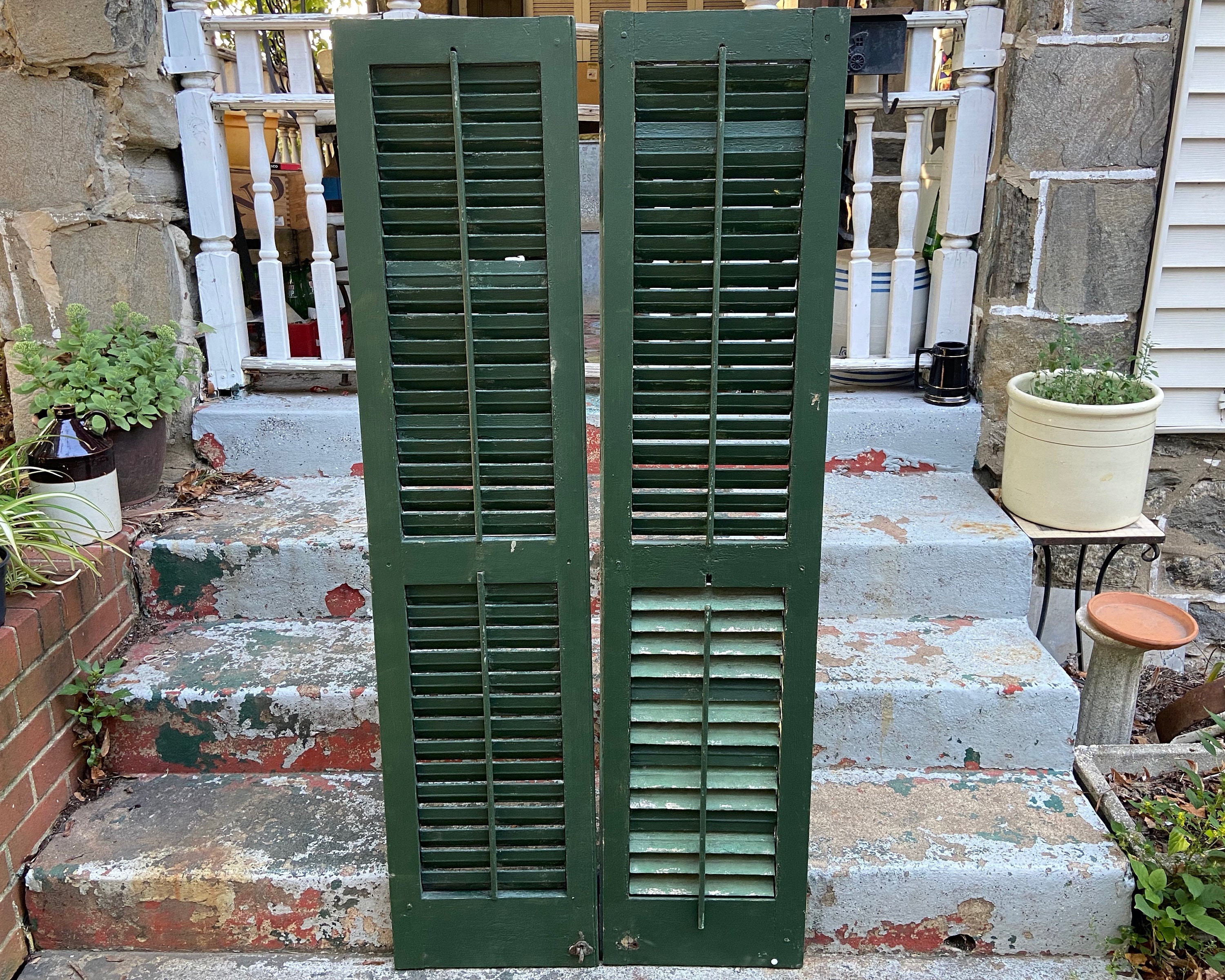 Large pair of Vintage Shutters 64'' long x 14 Etsy