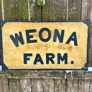 Antikes Holzschild, Milchhaus Schild, WEONA BAUERNHOF Schild, Bauernhaus Antik, Rustikales Wohndekor, Wandbehang, Wandkunst, Holzschild