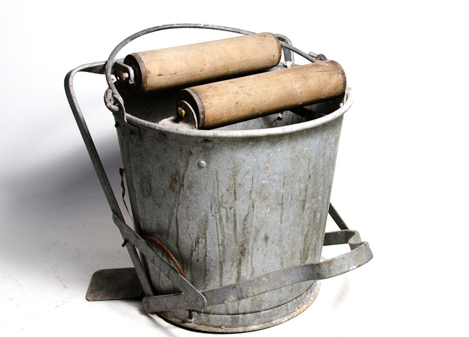 Antique Galvanized Bucket Mop Bucket from NY Atlantic Vanco Etsy