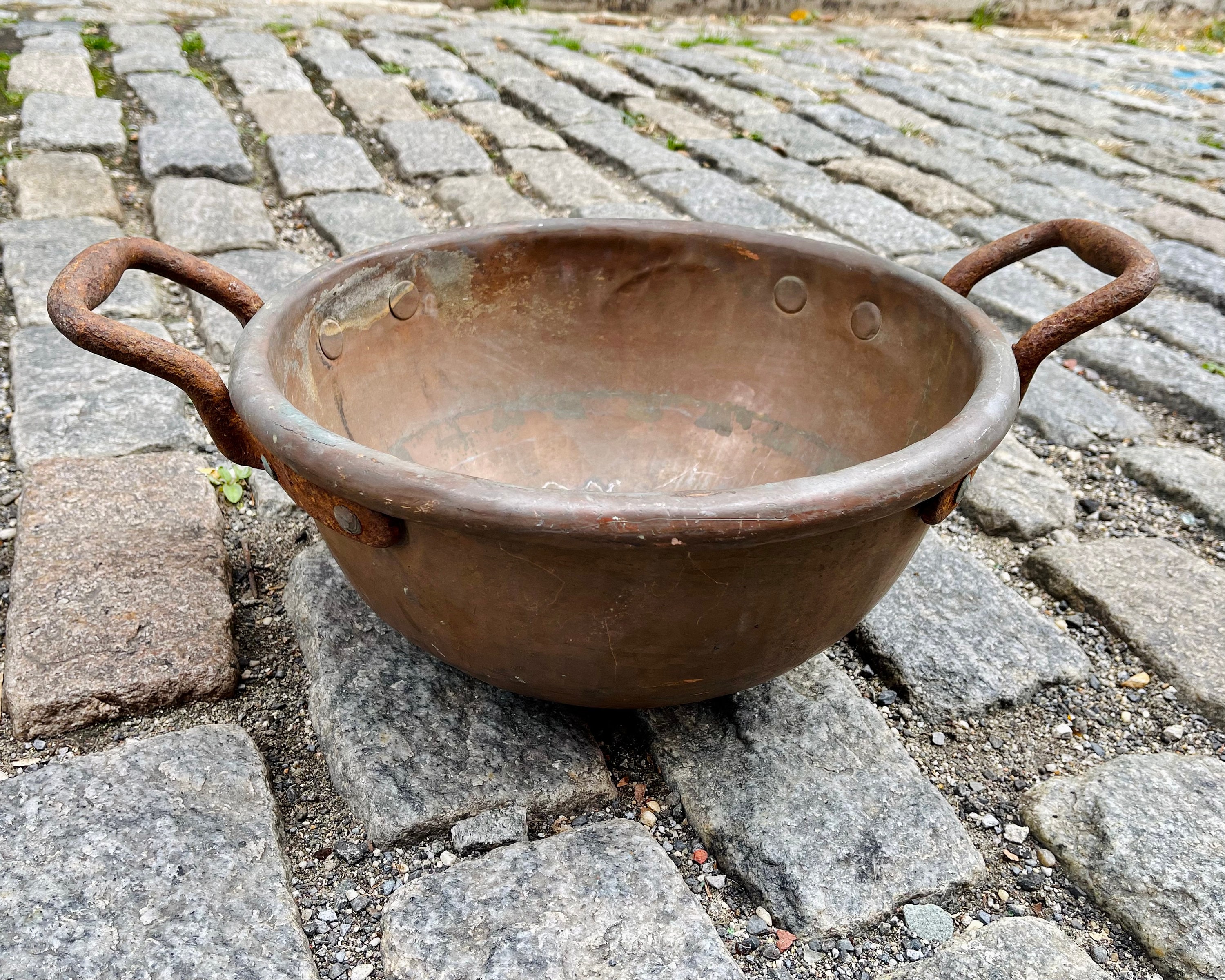 Antique Copper Candy Cauldron Pot - antiques - by owner