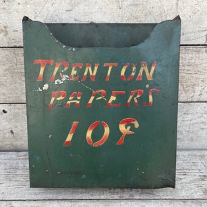 Vintage Trenton Papers Metal Letter Box: Rustic Wall Decor