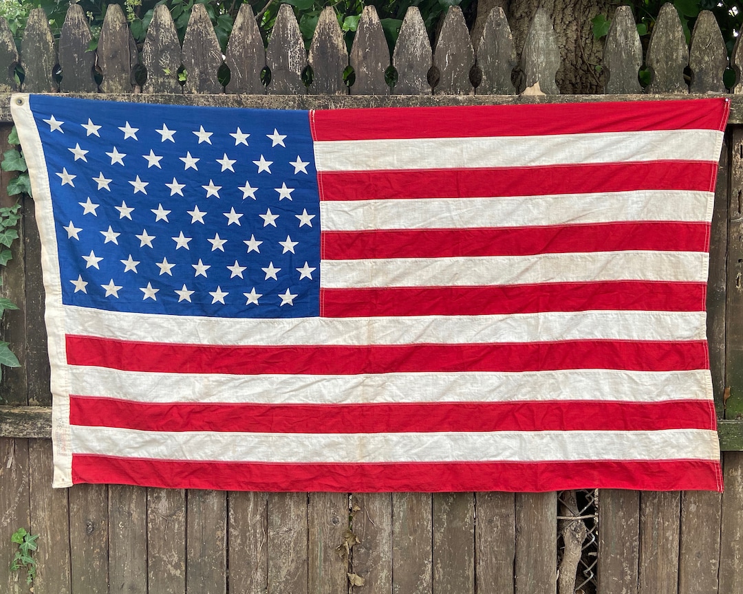 Vintage American Flag, 49 STARS 3' X 5', Large American Flag Vintage American Flag, 49 STARS 3' X 5', Large American Flag