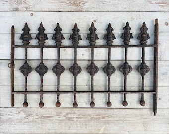 Antique Garden Fence, Wrought Iron Spike Gate, Victorian Gate, Outdoor Decorations, Window Gate Shabby Chic Decor, 1800s Salvage, Spiked