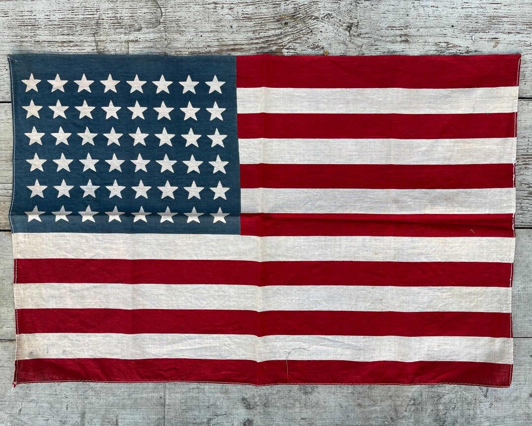 Vintage 48 Star American Flag: Americana Decor (22'' X 15'') - Etsy