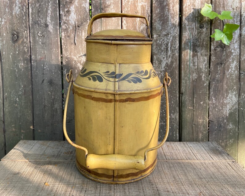 Vintage Milk Can Antique Milk Jug Rustic Home Decor Antique Milk Churn Garden Decor Yard Art Outdoor Decorations Old Farm House Cream Can image 2