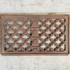 Wiktoriańska brama z kutego żelaza: ozdobna, antyczna dekoracja ogrodowa (20x11,5&#39;&#39;)
