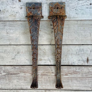 Cast Iron Legs with Claw Feet, Verona Art Nouveau Table Legs, Cast Iron Base, Architectural Salvage Pieces, Home Decor, Lions Feet