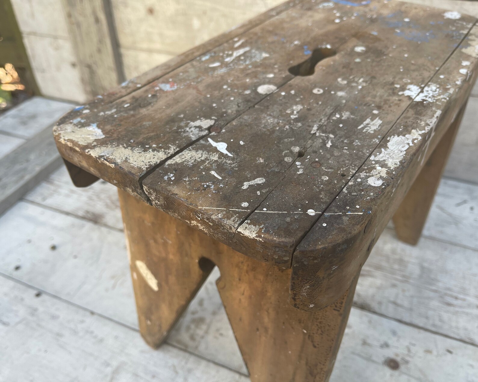 Antique Wooden Stool Primitive Wood Stool Vintage Small Foot Etsy