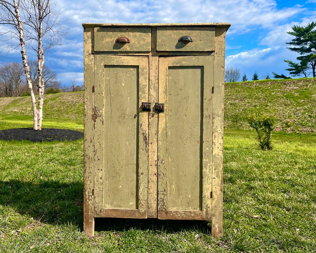 Antique Jelly LOCAL ONLY 1800s Painted Pennsylvania Cupboard