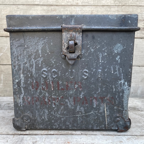Antique Metal Strong Box Etsy