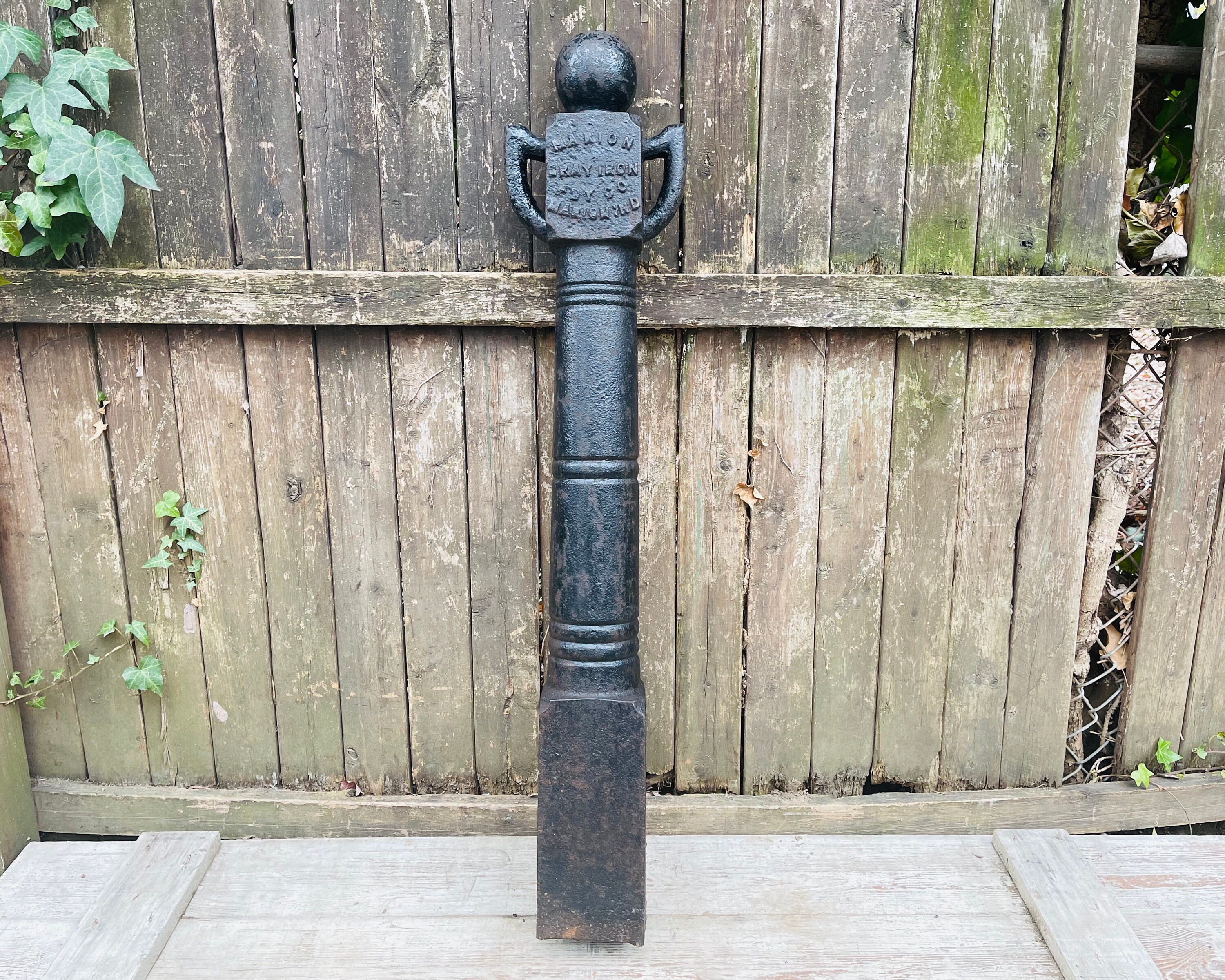 Antique Cast Iron Hitching Post Large Trophy Handle and Ball | Etsy