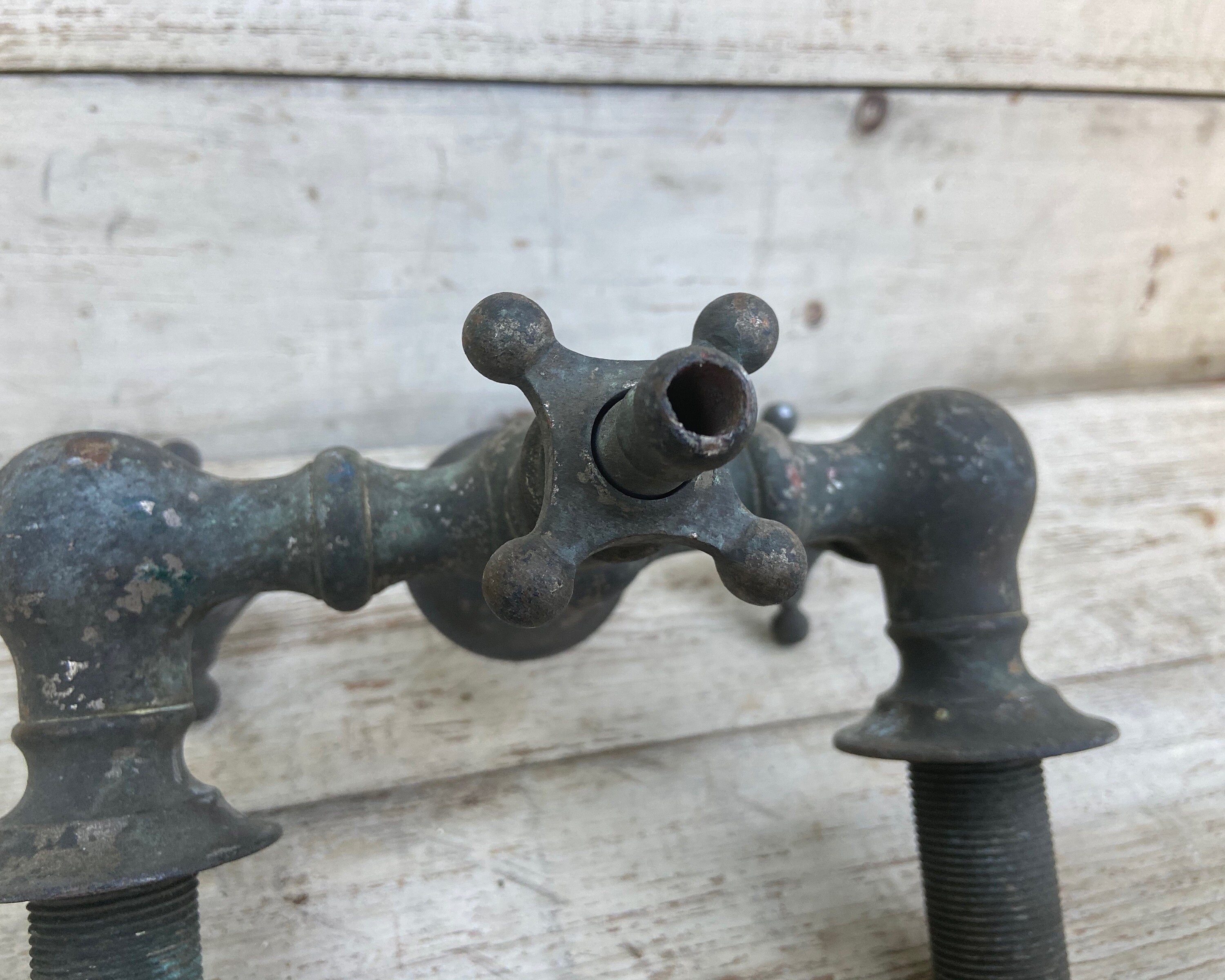 Vintage Sink Faucet Porcelain Metal Faucet with Handles Etsy