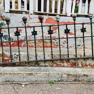 Antique Fence, Garden Gate, Wrought Iron Fence Section, Garden Fence, Outdoor Decorations, Stick and Ball Fence Piece, LARGE 1800s Church