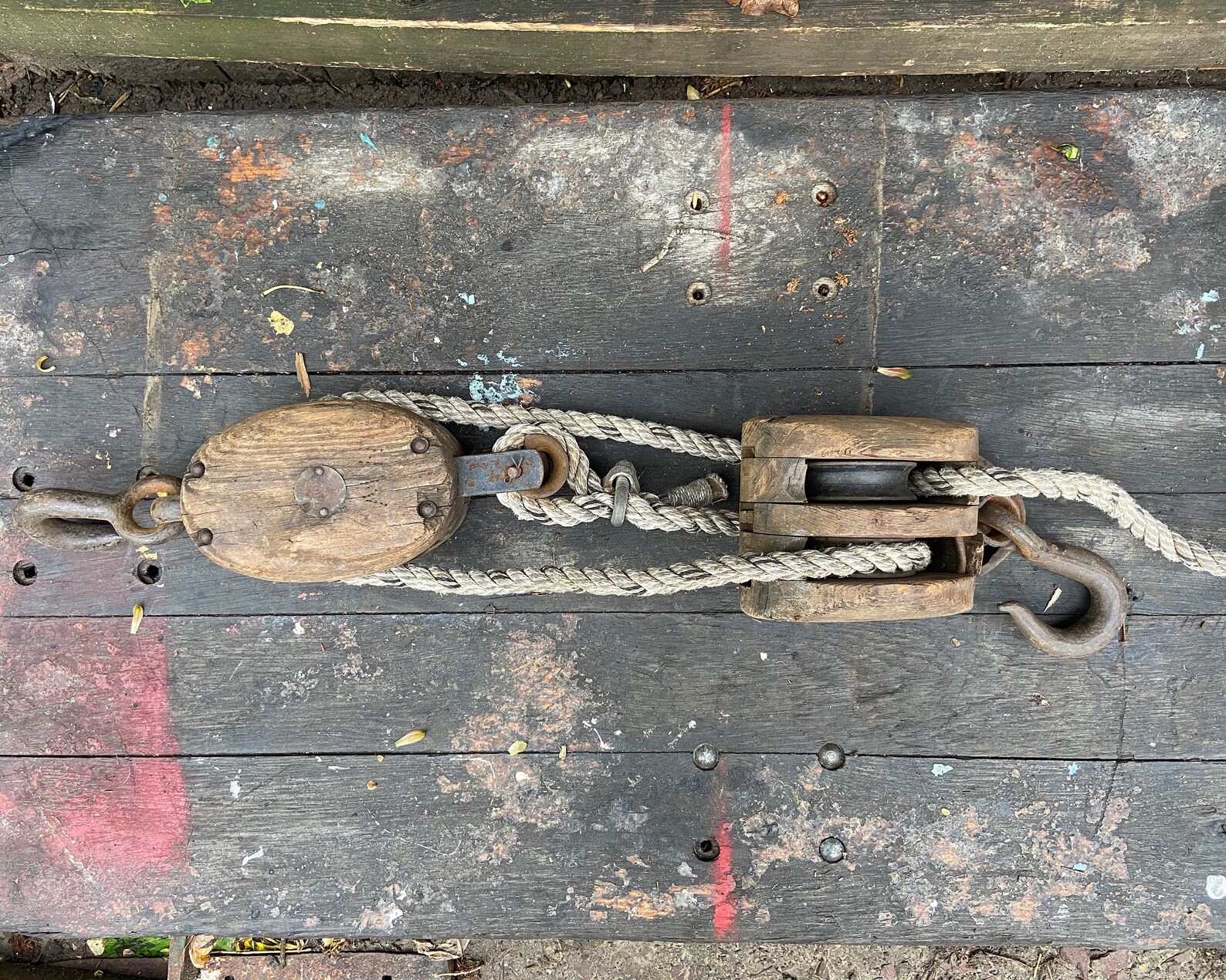 Antique Wooden Pulley System Primitive Rustic Home Decor Etsy