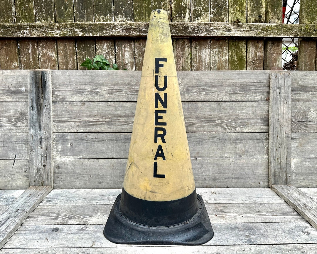 Vintage Funeral Home Traffic Cone Sign, Funeral Home Parking, Morbid