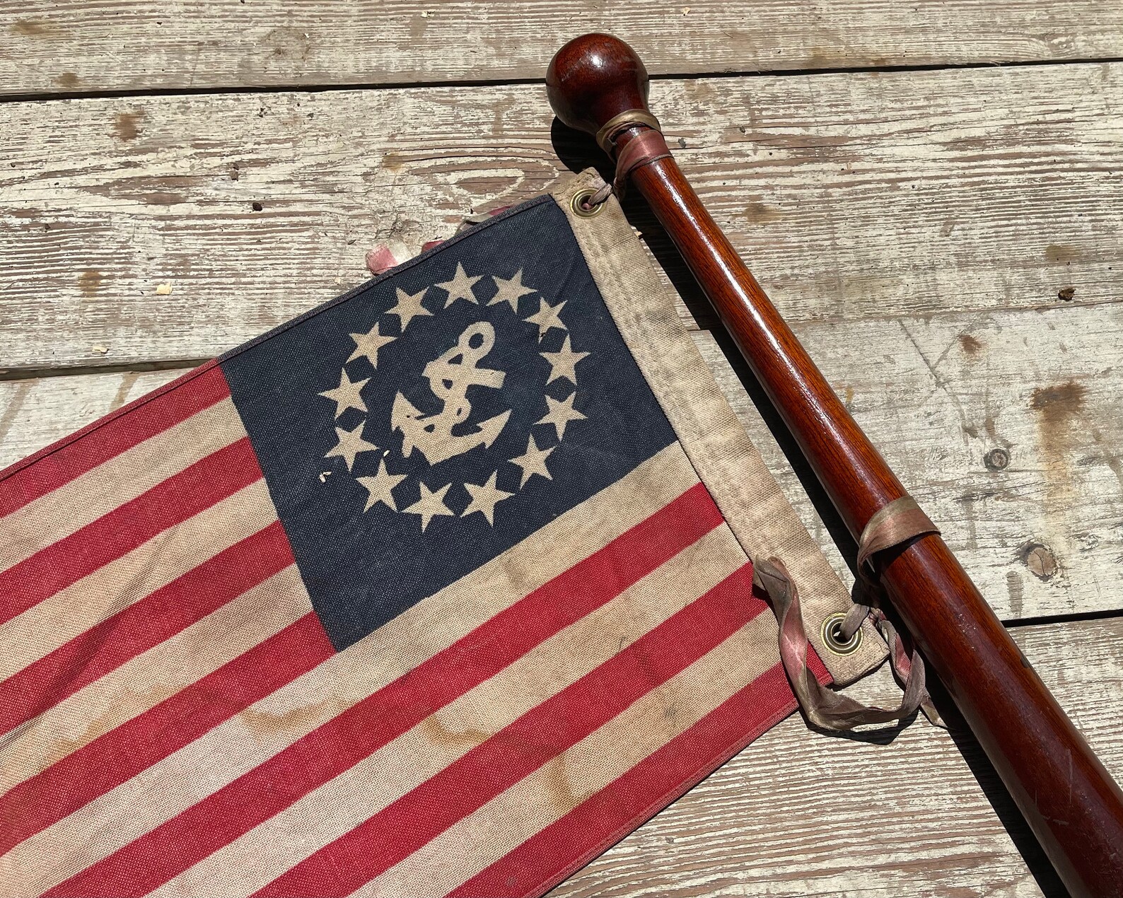 Antique Nautical Ensign Flag Private Yacht Ensign 13 Star Etsy