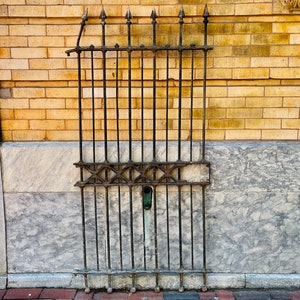 Antique Iron Gate LOCAL PICK UP , Victorian Gate, 1800s Architectural Salvage, Large Tall Fence, Gothic Spiked Fence, Garden Yard Art Decor