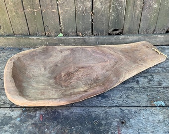 Vintage Dough Bowl Hand Carved Wooden Trencher Primitive Farmhouse Table Style Rustic Home Decor Table Decorations Wood Tray Kitchen Wall