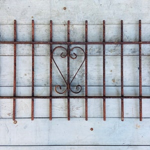 Antique Wrought Iron Garden Gate: Victorian Shabby Chic Decor, 1800s Salvage