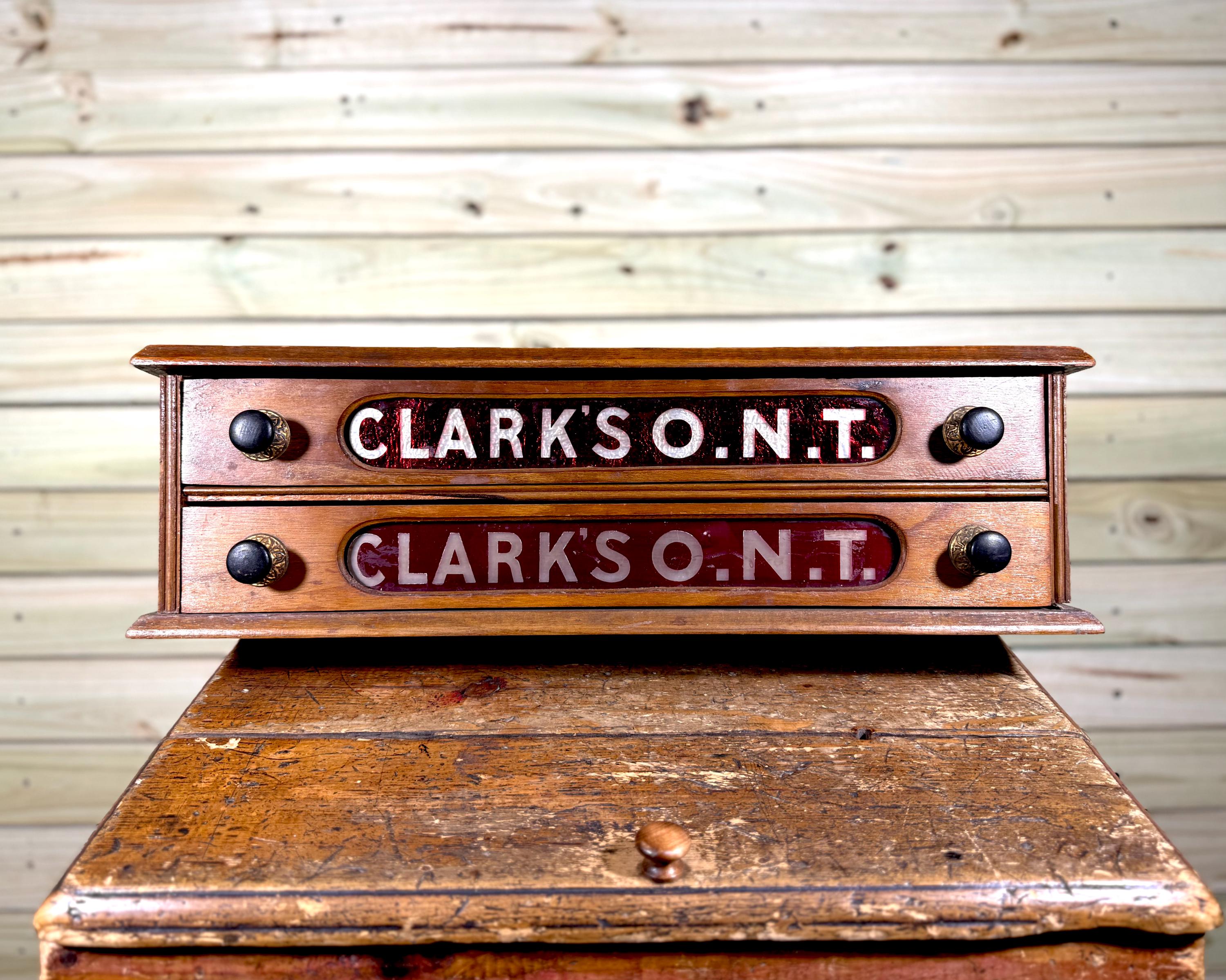 花子　　クラークスアンカー　スプールキャビネット木製ボックス　アンティーク Clarks Spool Box - Etsy