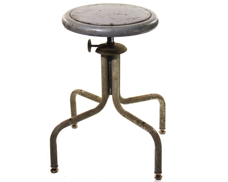 Vintage Industrial Stool Tall Chair MID CENTURY Home Decor High Seat Bar Stools Old Fashioned Swivel Chair Factory Loft Phone Operator Seat