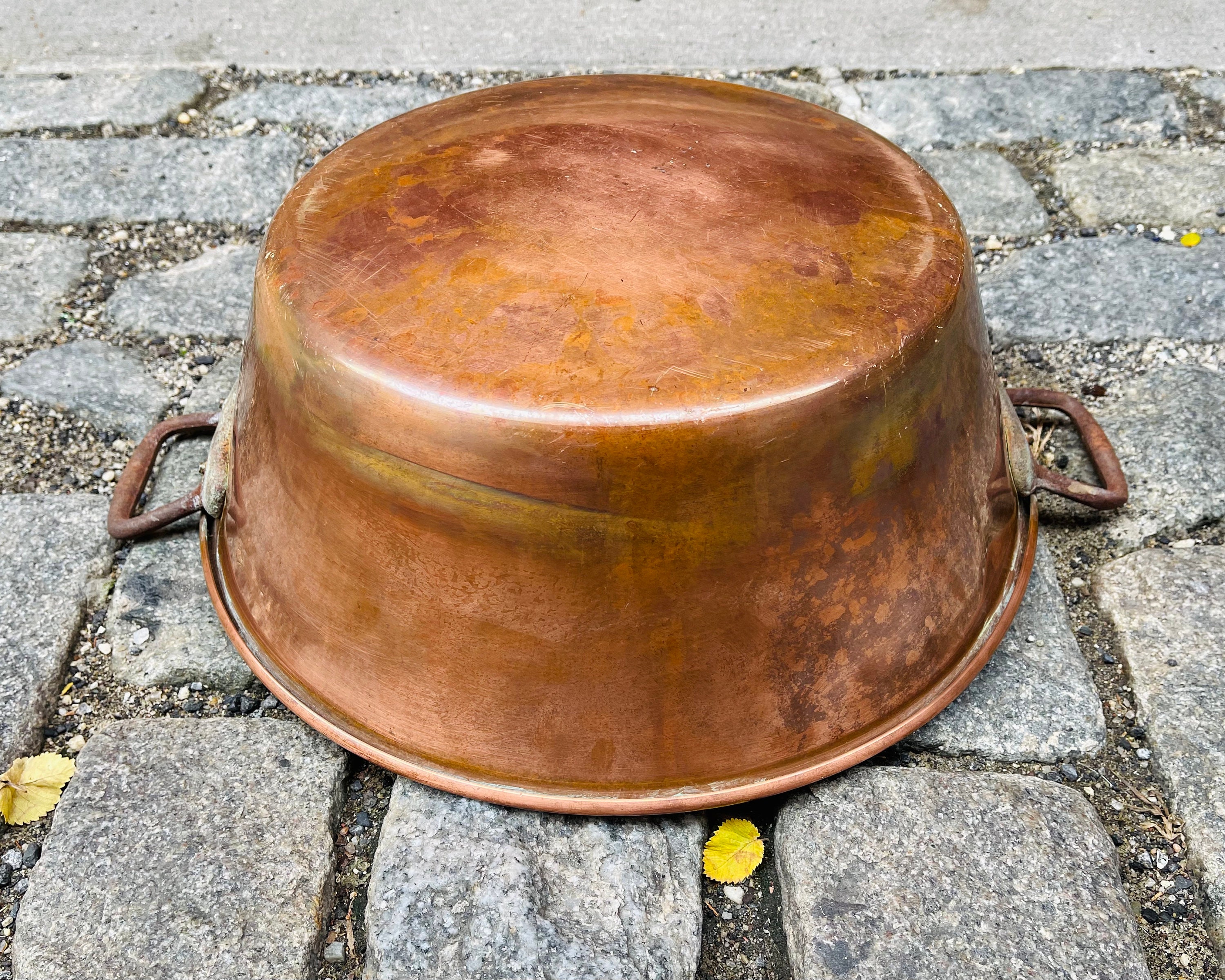 Antique COPPER APPLE BUTTER/CANDY KETTLE 24 Cauldron/Pot +