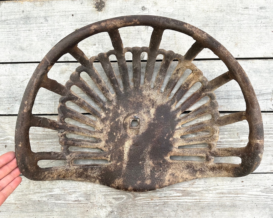 Antique Tractor Seat, Vintage Metal Cast Iron Tractor Seat, Farm