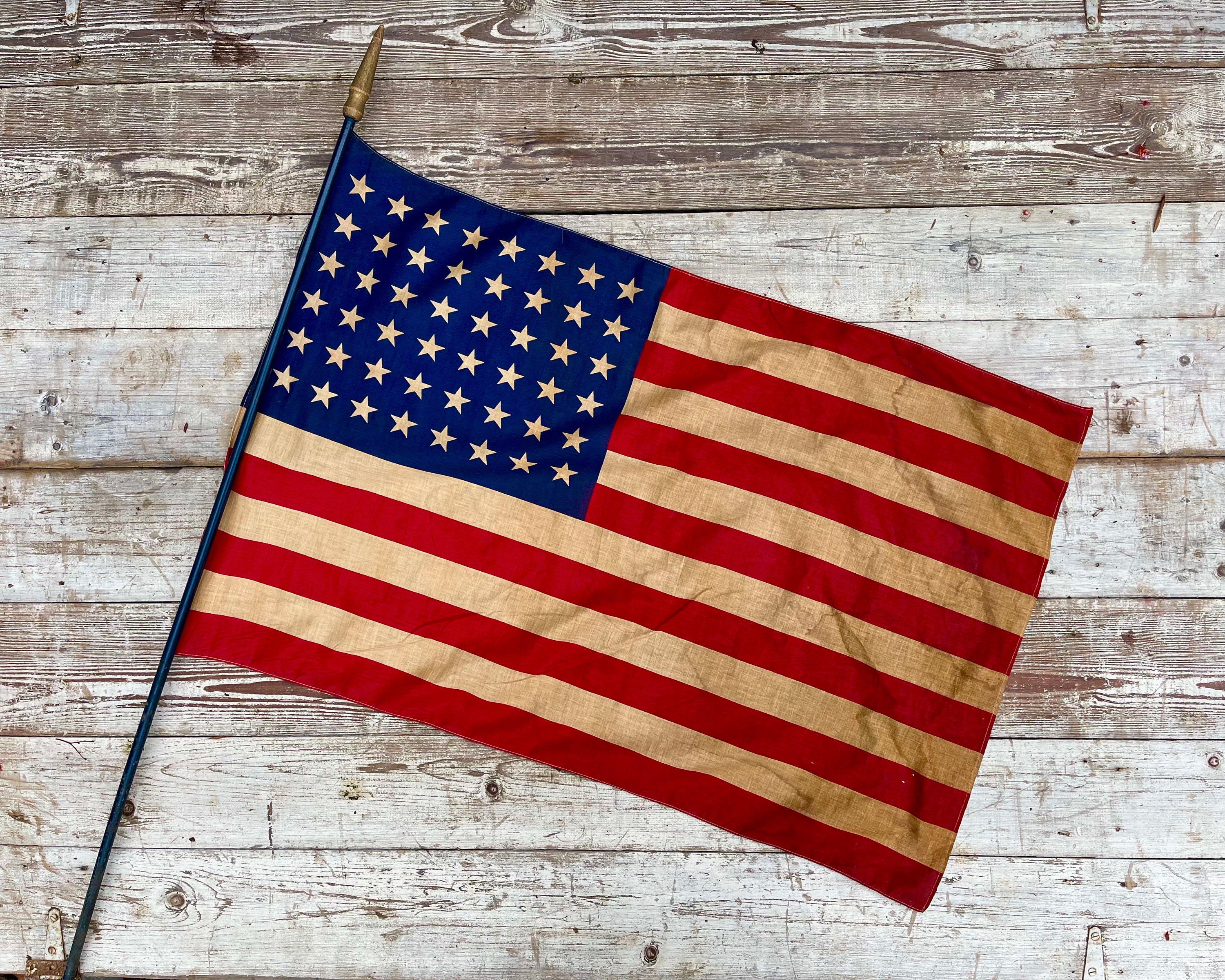 Antique 48 Star American Flag: Circa 1912, Gold Finial - Etsy