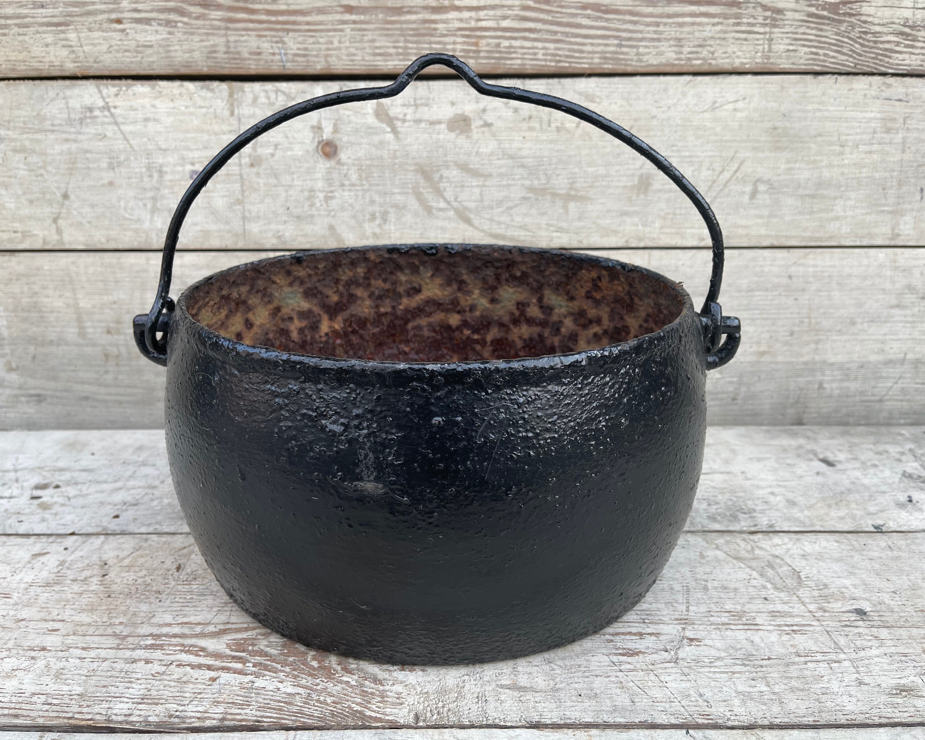 Cast Iron Antique Cauldron Vintage Metal Pot Number 7 Gate Etsy Australia