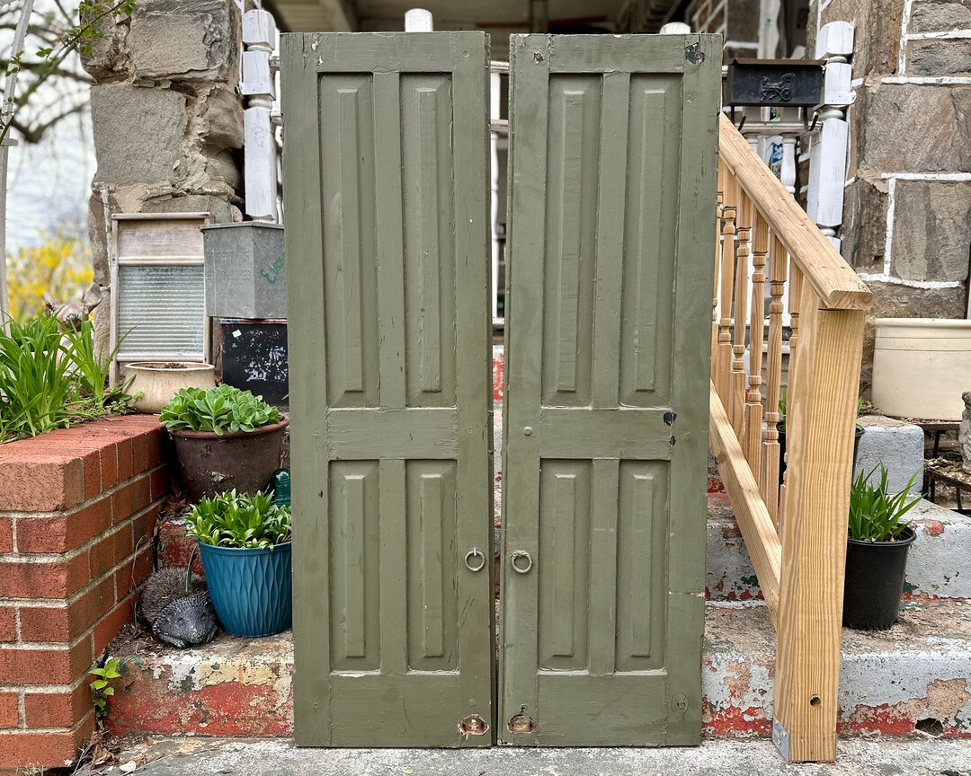 Antique Shutter Doors Victorian 56 X 16 Panel Shutters Vintage