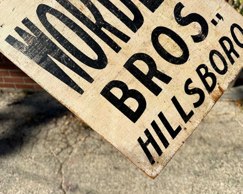 Worden Bros Hillsboro Wisconsin Antique Wooden Trade Sign GLOVES