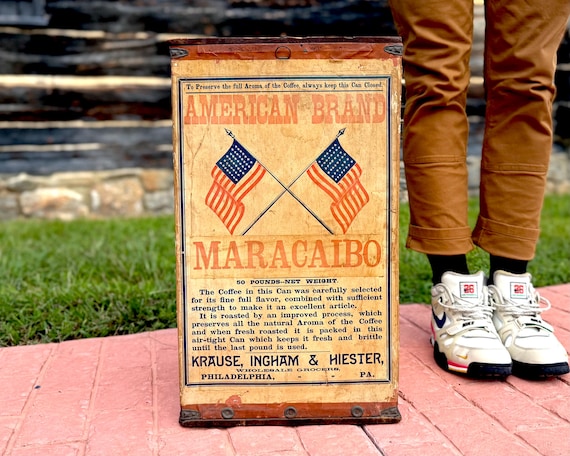 Antique Coffee Bin, AMERICAN BRAND COFFEE Advertising Store