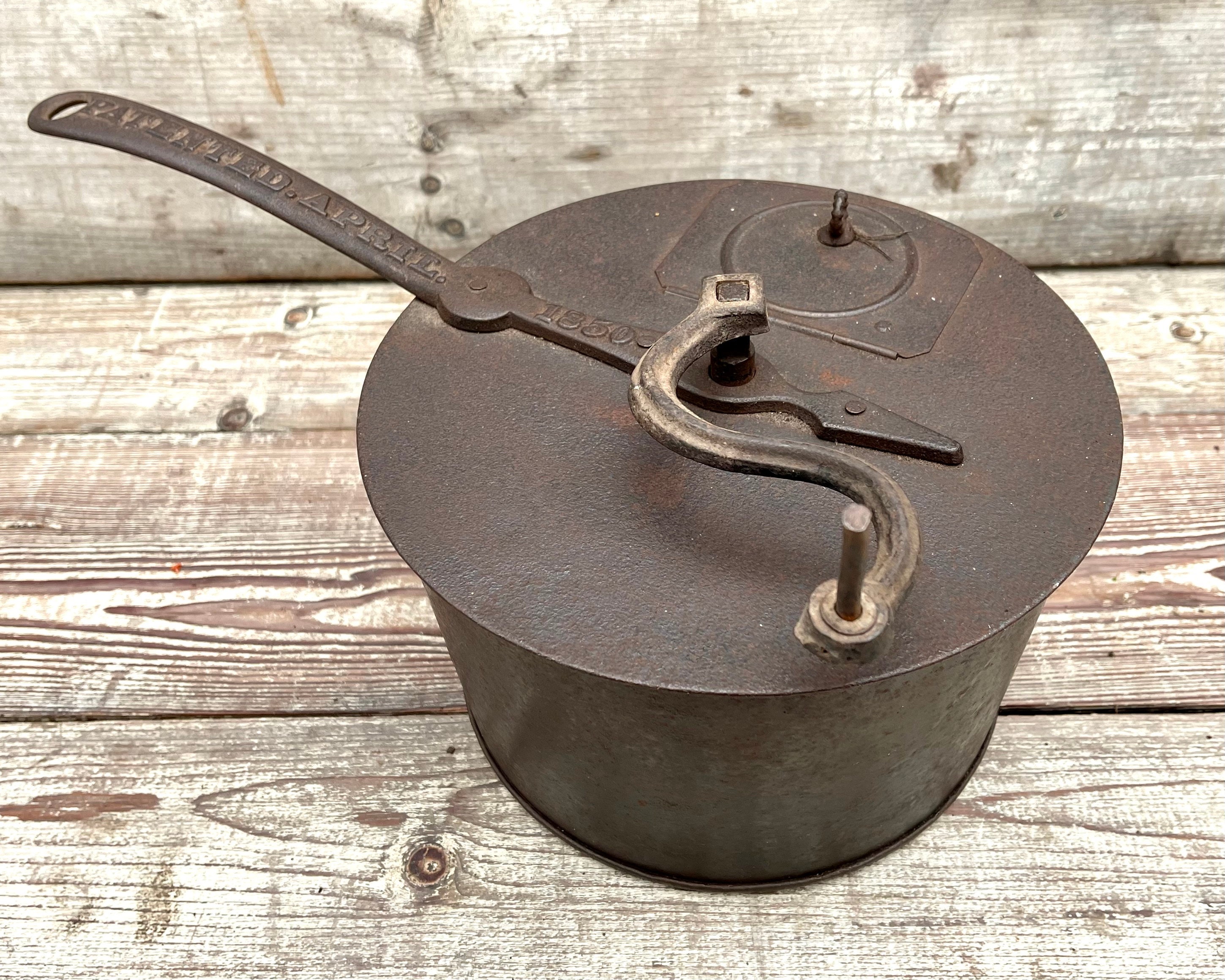 Antique Coffee Roaster 1850s Cast Iron Handle Hand Crank Etsy