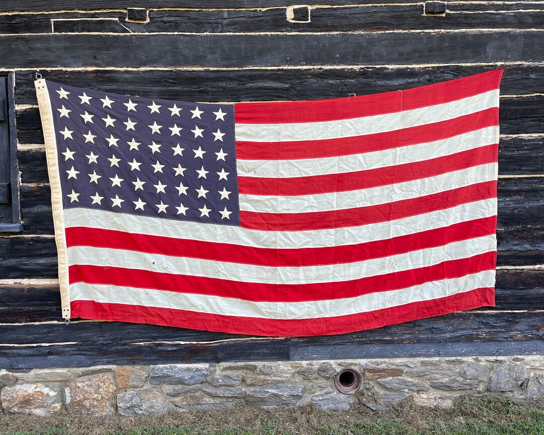 実物 アメリカ合衆国国旗 推定1940年代 48スター 48星 実物 アメリカ合衆国国旗 推定1940年代 48スター 48星 48 個の星